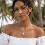Asymmetrical Pearl Pendant Necklace