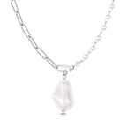 Asymmetrical Pearl Pendant Necklace