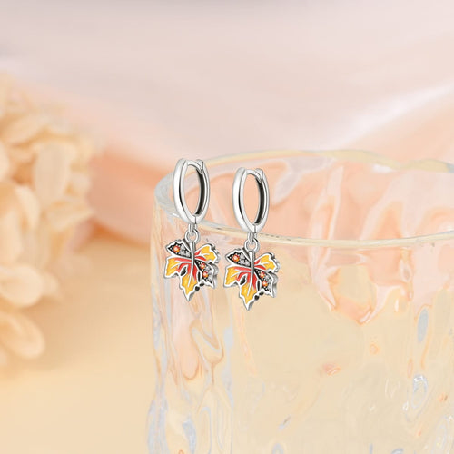 Autumn Maple Leaf Drop Earrings