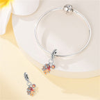 Autumn Maple & Oak Leaves Dangle Charm