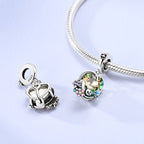 Blooming Heart with Butterfly, Flowers & Cat Dangle Charm