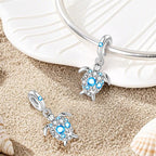 Blue Crystal Sea Turtle Dangle Charm