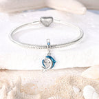 Blue Dolphin Mother & Baby Dangle Charm