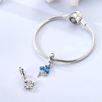Blue Forget-Me-Not Flower Dangle Charm