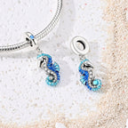 Blue Seahorse Dangle Charm