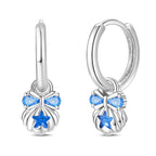 Blue Starfish & Bow Hoop Earrings