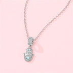 Blue Stone Hamsa Hand Necklace