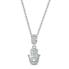 Blue Stone Hamsa Hand Necklace