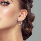 Celestial Sapphire Crescent Hoops