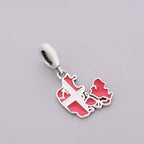 Denmark Map Flag Dangle Charm
