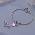 Glow in the Dark Luminous Pink Paw & Bone Dangle Charm