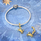 Golden Astrology Signs Zodiac Constellation Dangle Charms