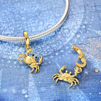 Golden Astrology Signs Zodiac Constellation Dangle Charms
