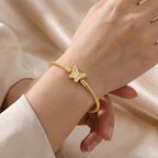 Golden Butterfly Clasp Snake Chain Bracelet