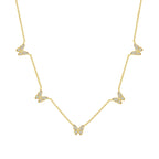 Golden Butterfly Station Necklace