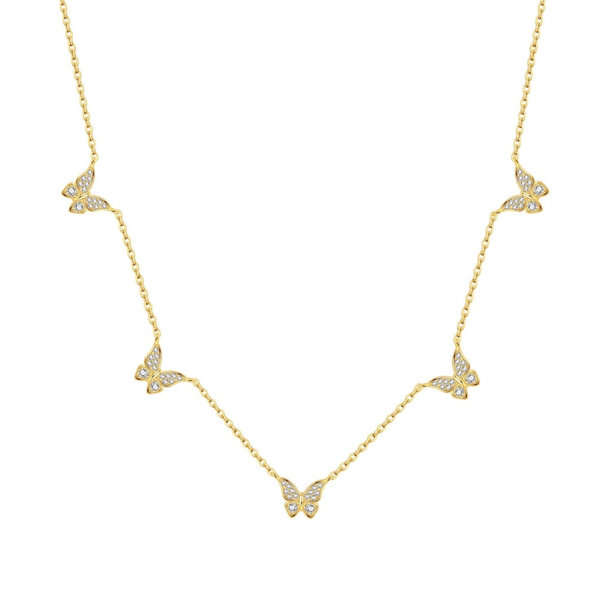 Golden Butterfly Station Necklace