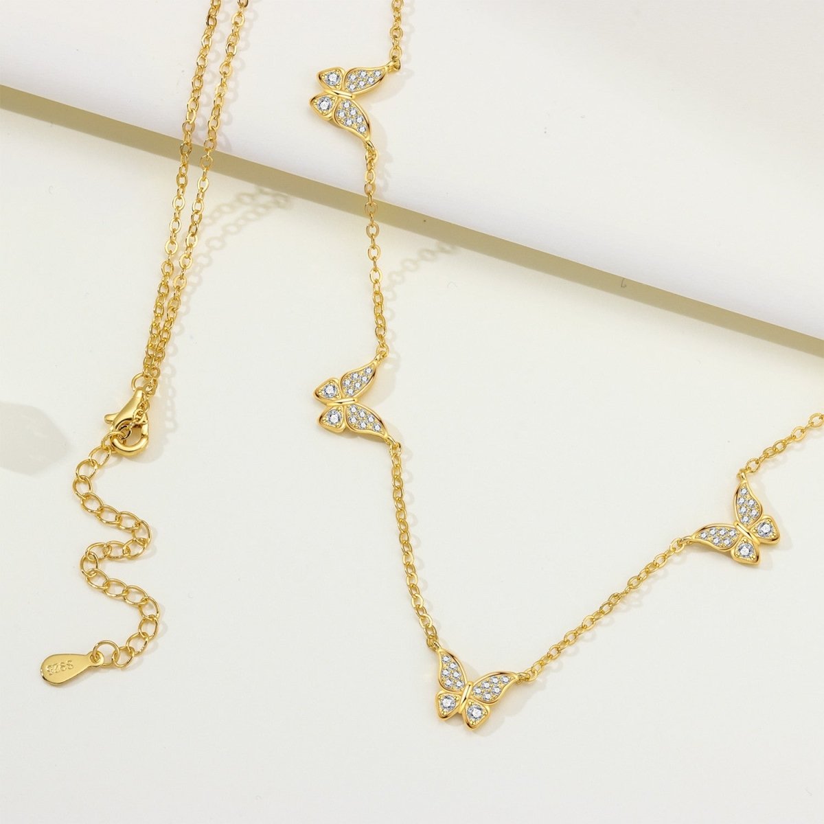 Golden Butterfly Station Necklace
