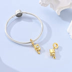 Golden Camera with Heart Dangle Charm
