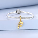 Golden Camera with Heart Dangle Charm