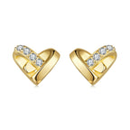 Golden Embrace Heart Stud Earrings