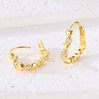 Golden Heart Hoop Earrings
