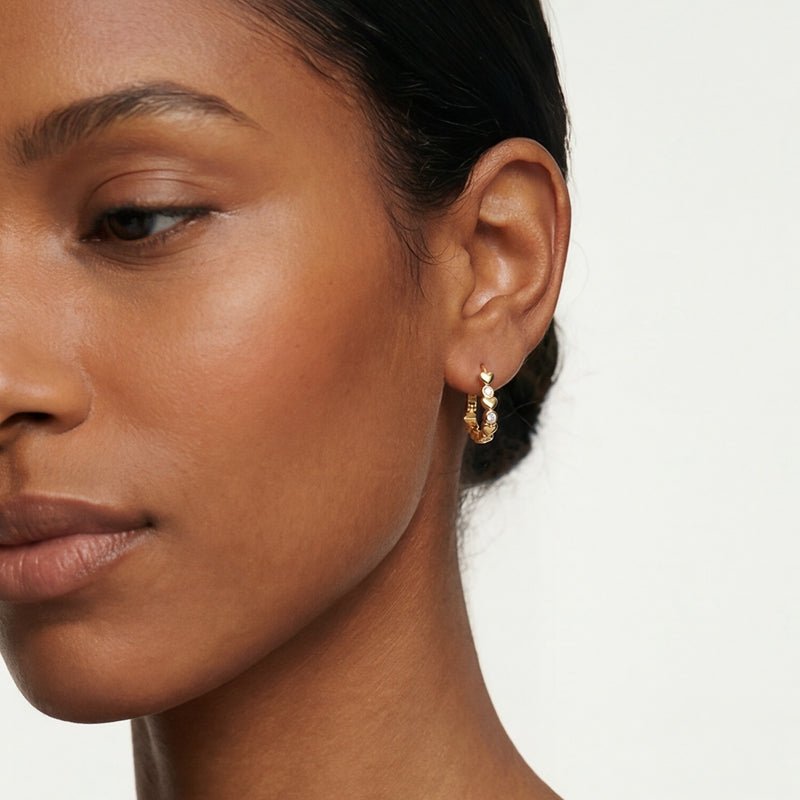 Golden Heart Hoop Earrings