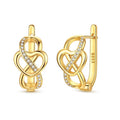 Golden Infinity Heart Hoop Earrings
