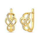 Golden Infinity Heart Hoop Earrings