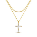 Golden Layered Cross Necklace
