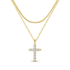 Golden Layered Cross Necklace