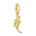 Golden Sea Cat Mother & Baby Dangle Charm