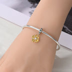 Golden Sunflower Bloom Dangle Charm