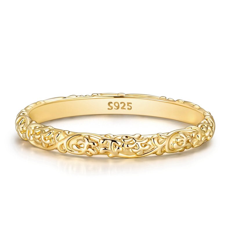 Golden Vintage Filigree Band Ring