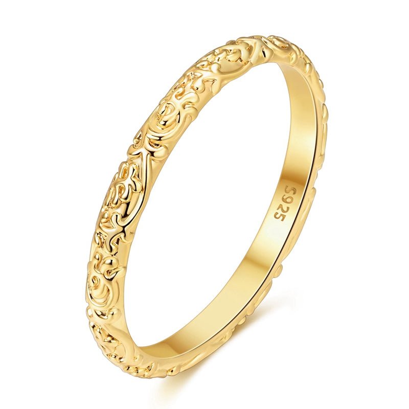 Golden Vintage Filigree Band Ring