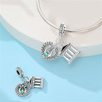 Greece Temple & Laurel Wreath Dangle Charm