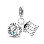 Greece Temple & Laurel Wreath Dangle Charm