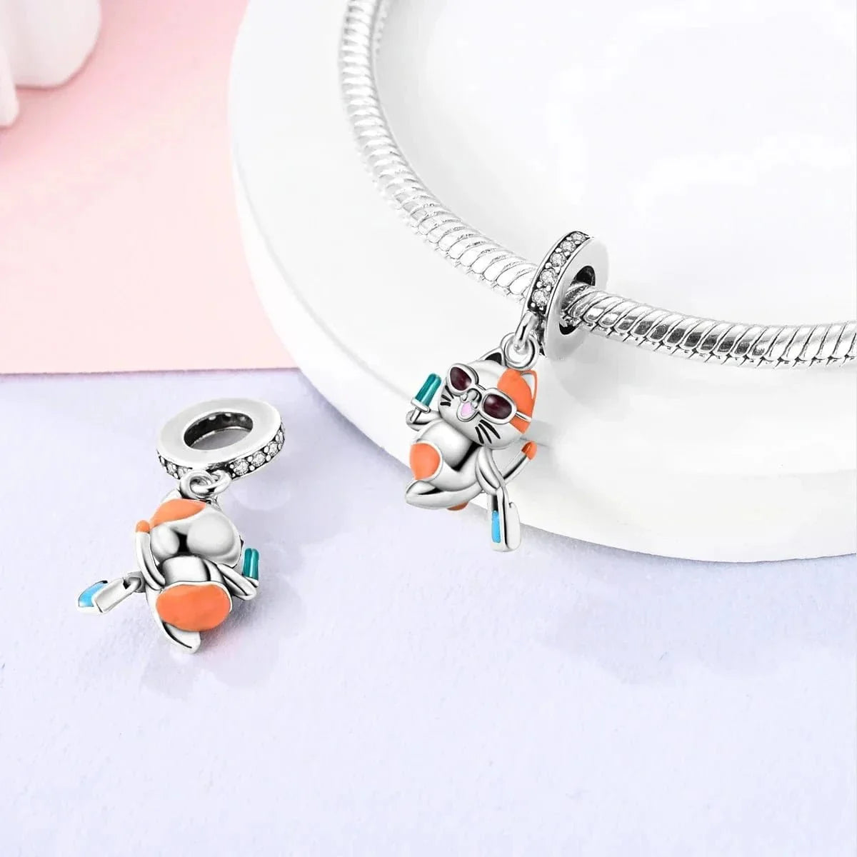 Happy Beach Cat Dangle Charm