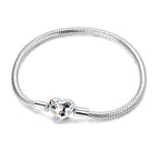 Heart Paw Print Charm Bracelet