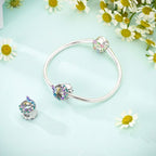 Hummingbird & Purple Blossom Charm