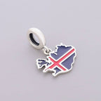 Iceland Map Flag Dangle Charm