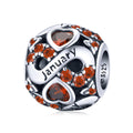Infinite Love Zircon Heart Birthstone Charms