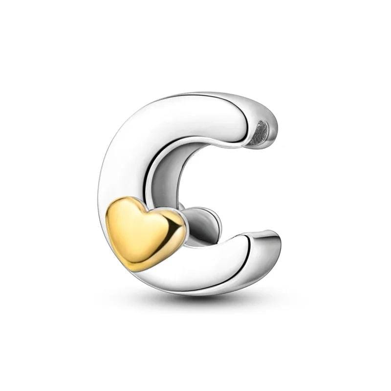 Gold Heart Letter A~Z Alphabet Charm