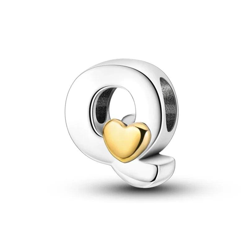 Gold Heart Letter A~Z Alphabet Charm