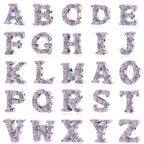 Pink & Purple Flower Letter A~Z Alphabet Charm