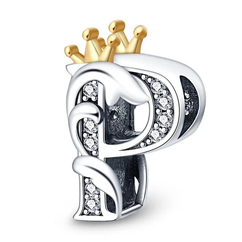 Crowned Royal Letter A~Z Alphabet Charm