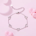 Linked Hearts Silver Bracelet