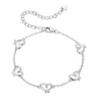 Linked Hearts Silver Bracelet