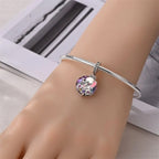 Mother & Baby Elephant Crystal Dangle Charm