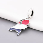 Netherlands Map Flag Dangle Charm
