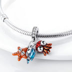 Ocean Octopus Fish and Starfish Triple Dangle Charm